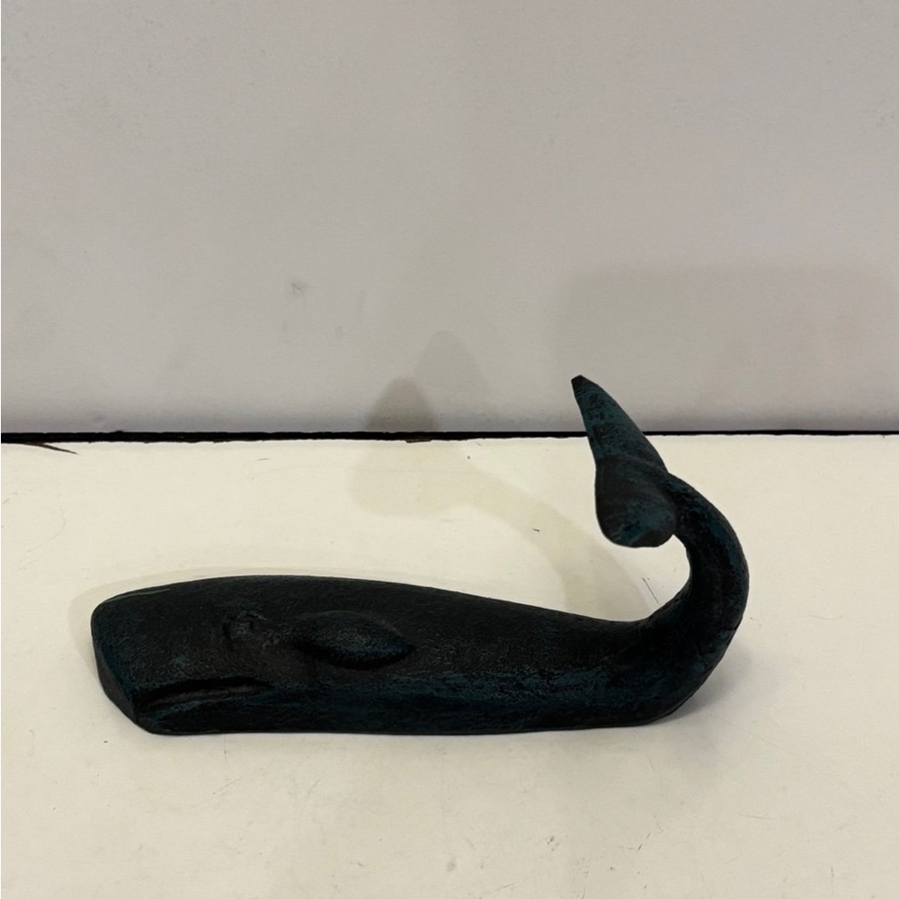 Seaworn Blue Cast Iron Whale Hook - 6" - Picture 2 of 9